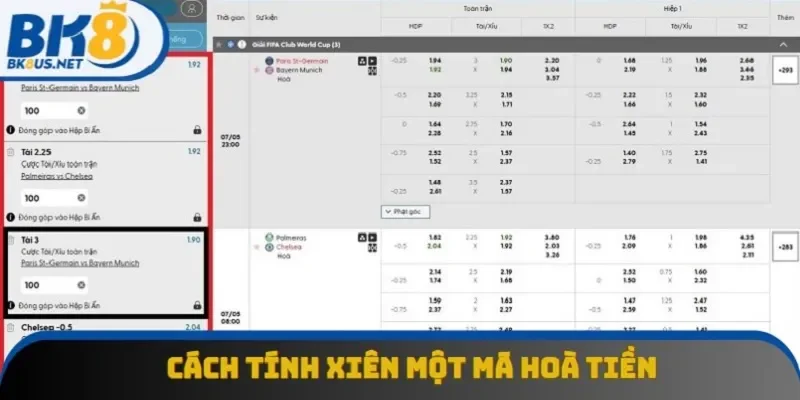 Ví dụ thực tế cách tính xâu với 1 mã lẻ hoà tiền