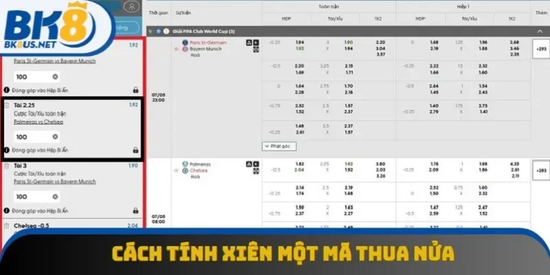 Trường hợp thực tế của một mã kèo đơn thua nửa